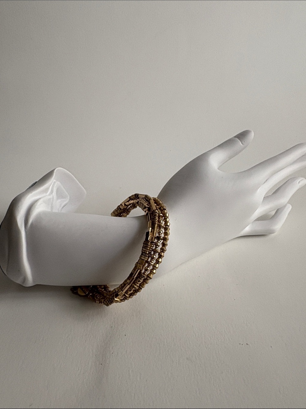 Gold Beaded Multi-Strand Wrap Bracelet